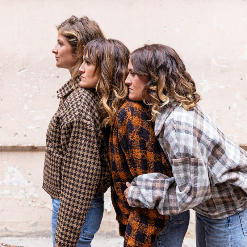 Veste Gisèle tweed carreaux oranges – Image 8