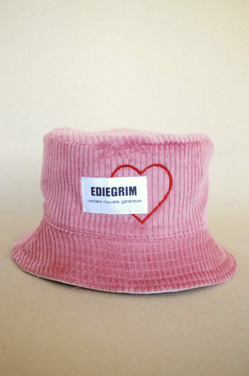Bob velours rose coeur