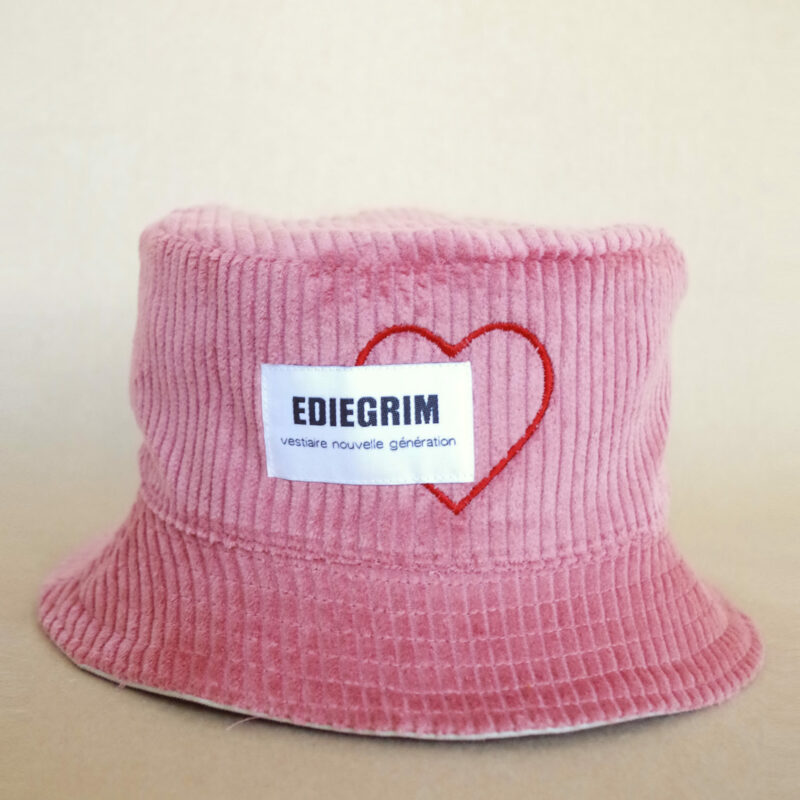 Bob velours rose coeur