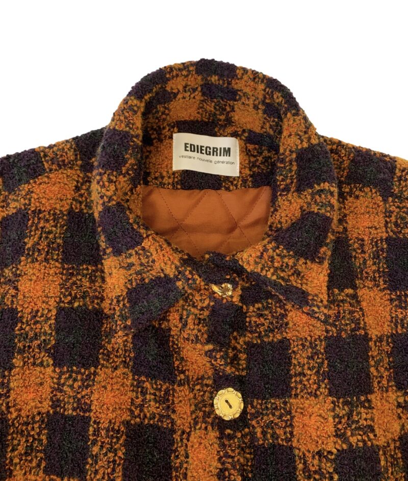 Veste Gisèle tweed carreaux oranges – Image 9