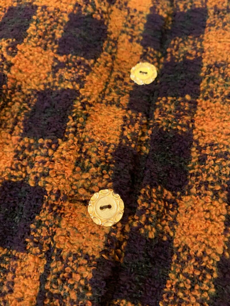 Veste Gisèle tweed carreaux oranges – Image 11