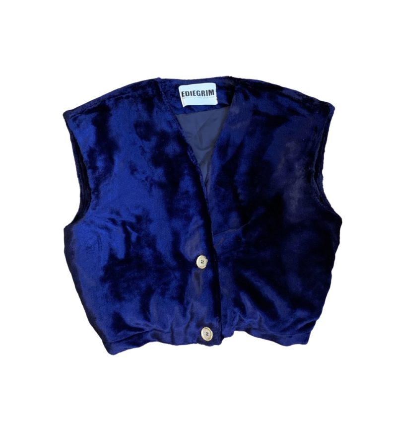 Veste sans manches Gigi faux fur bleue