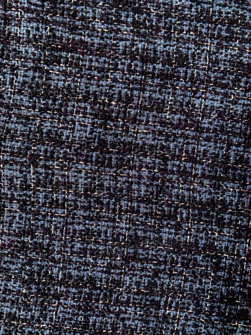 tissu tweed noir et bleu pour confectionner des blazers