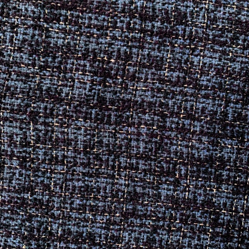 tissu tweed noir et bleu pour confectionner des blazers