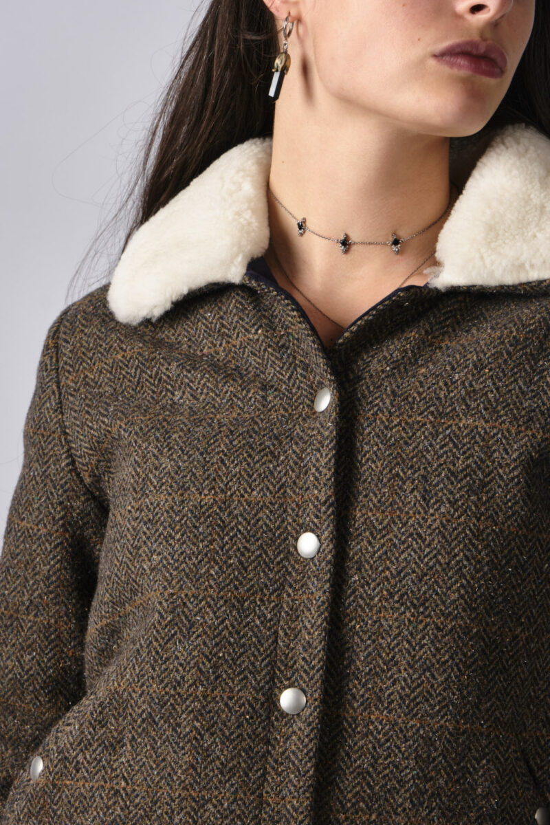 Veste Maxine tweed col mouton – Image 3