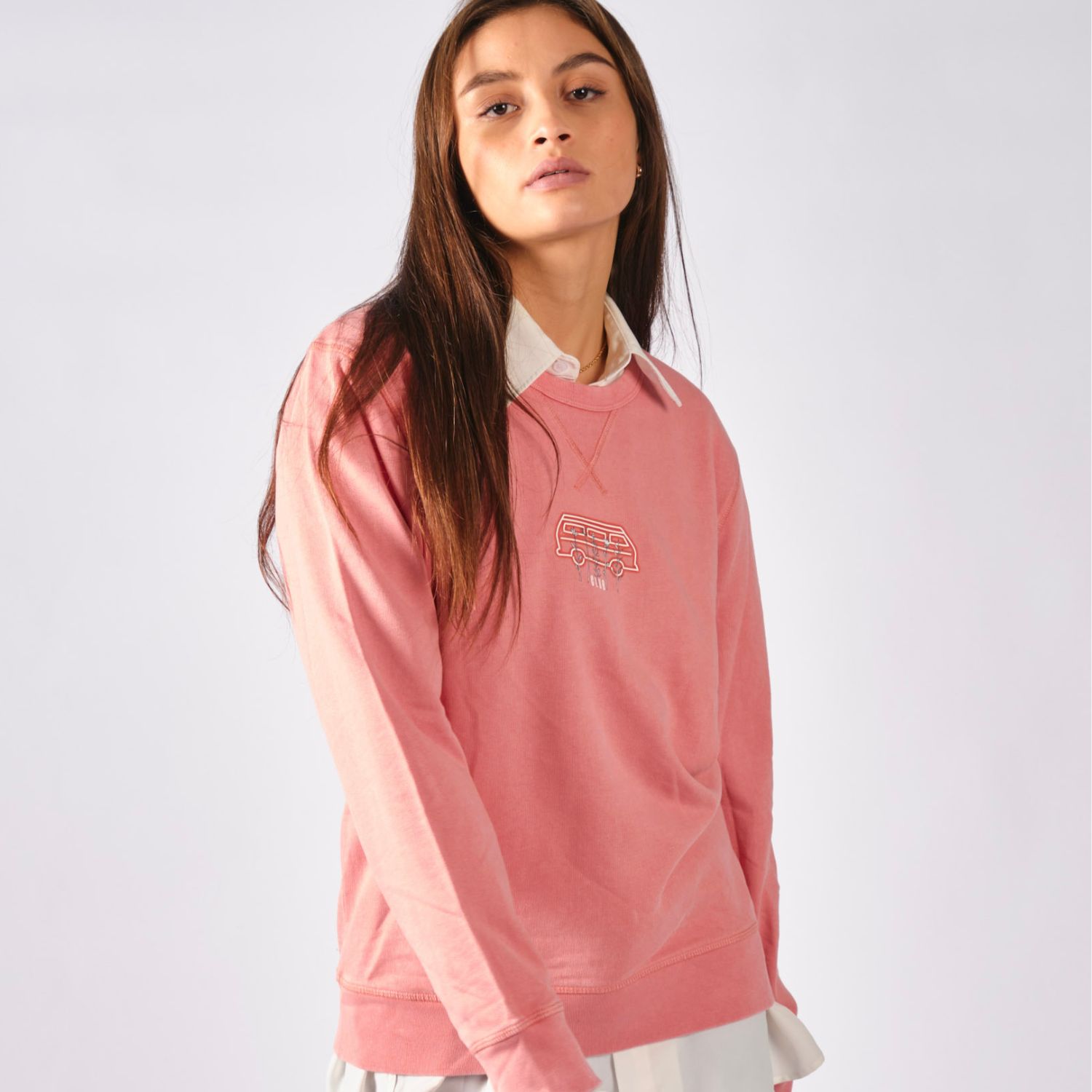 manches raglans sweat rose