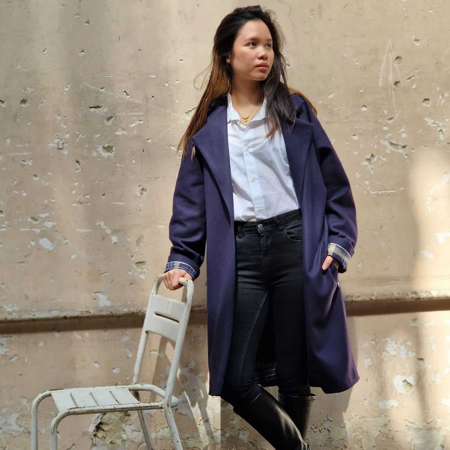 Manteau oversize online bleu marine