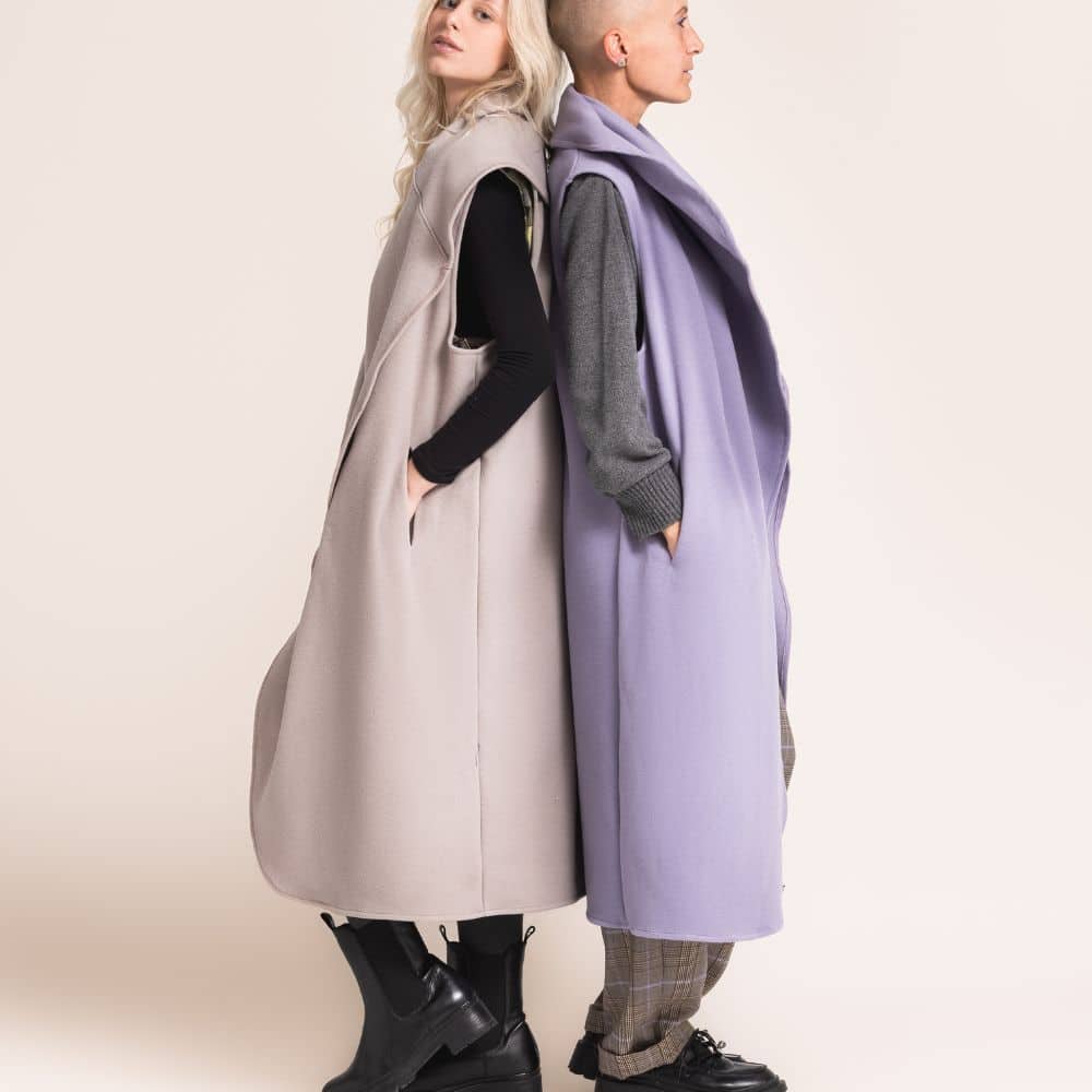 Long manteau sans manche outlet
