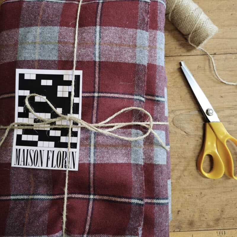 tissu carreaux prune