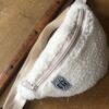 sac banane carreau gris et rose fuchia