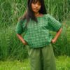 blouse vichy vert et noir