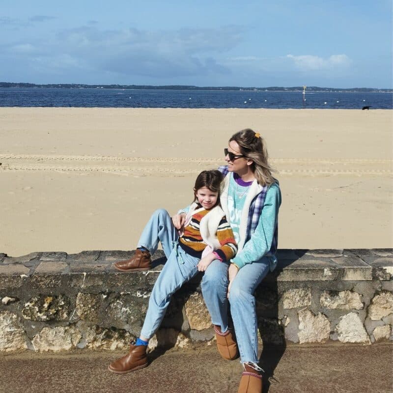 gilet de berger carreaux violet enfant