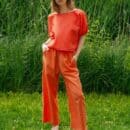 blouse vichy rose orange