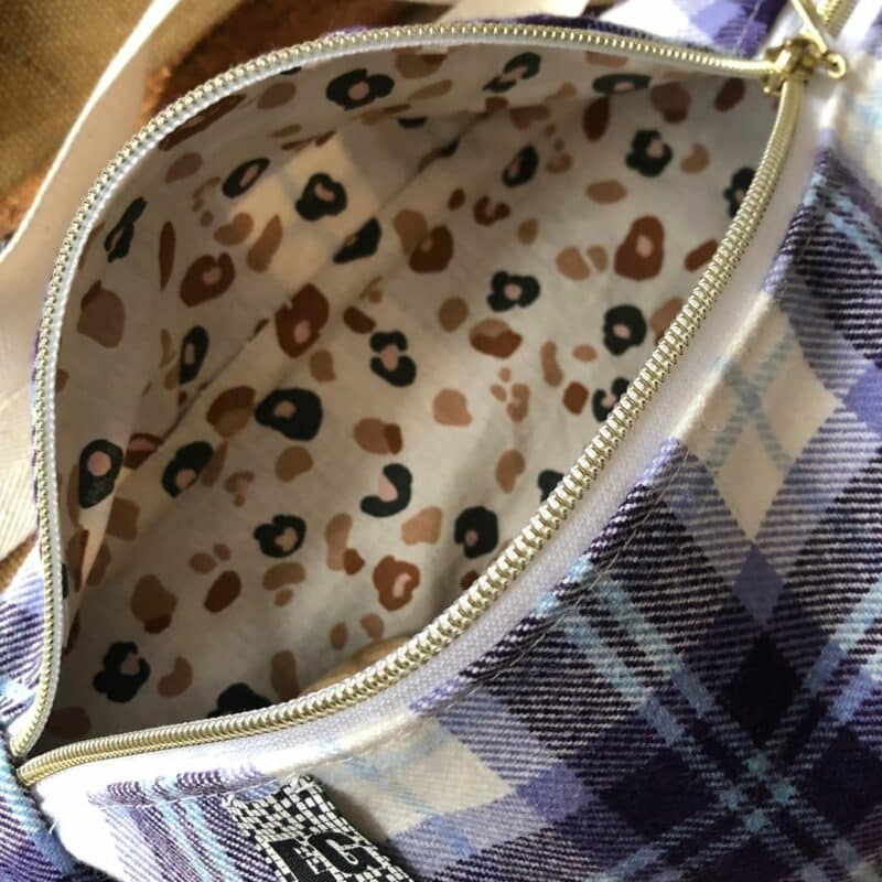 Sac banane carreau violet