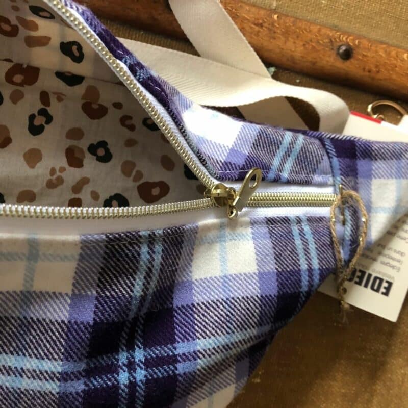 Sac banane carreau violet