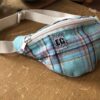 Sac banane carreaux bleu azur enfant
