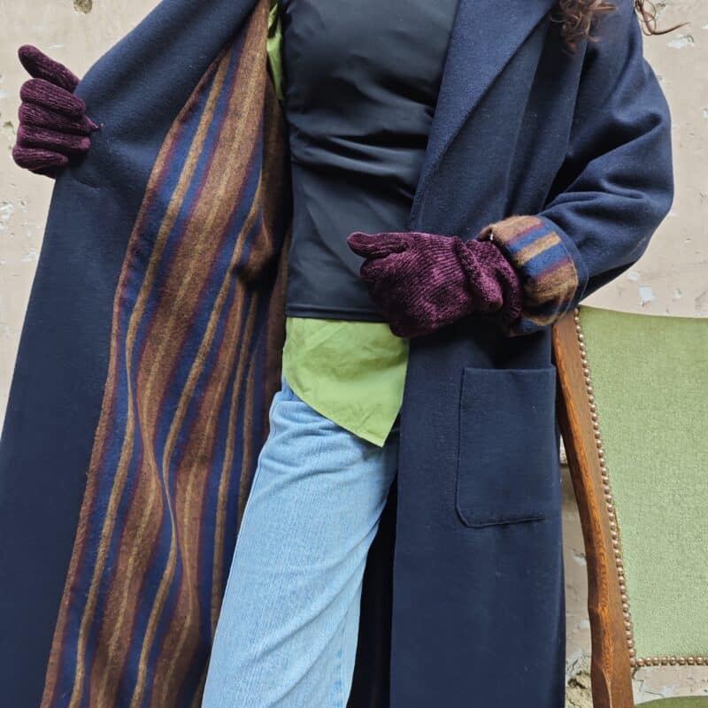 manteau drap de laine marine albert long