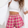 short damier rose