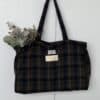 sac cabas carreaux beige gris blanc 