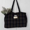sac cabas carreaux beige gris blanc 