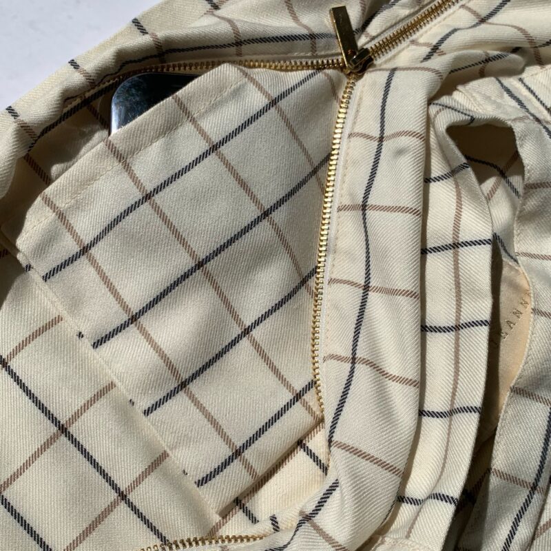 sac cabas carreaux beige gris 