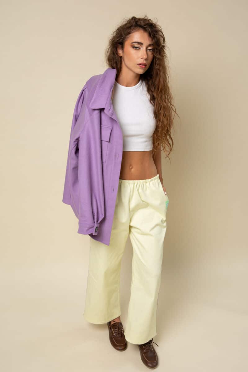 pantalon jaune à paillettes