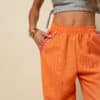 pantalon fluide orange femme