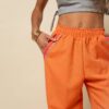 pantalon fluide orange femme