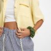 pantalon droit femme bleu rayé