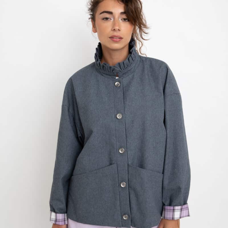 chemise vichy violet