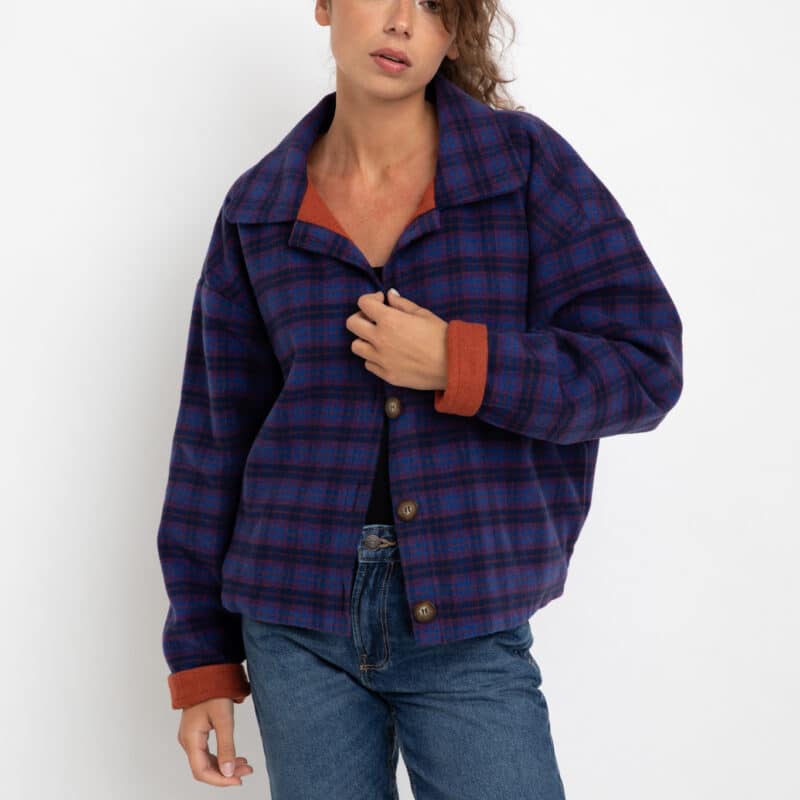 veste gisèle carreaux black watch col mouton (copie)