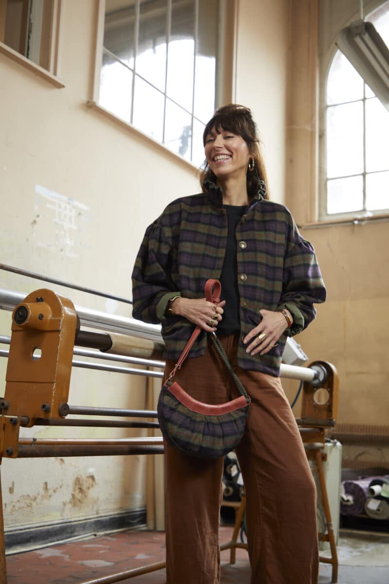 veste gisèle col froufrou tartan collab edition limitée julie meuriss