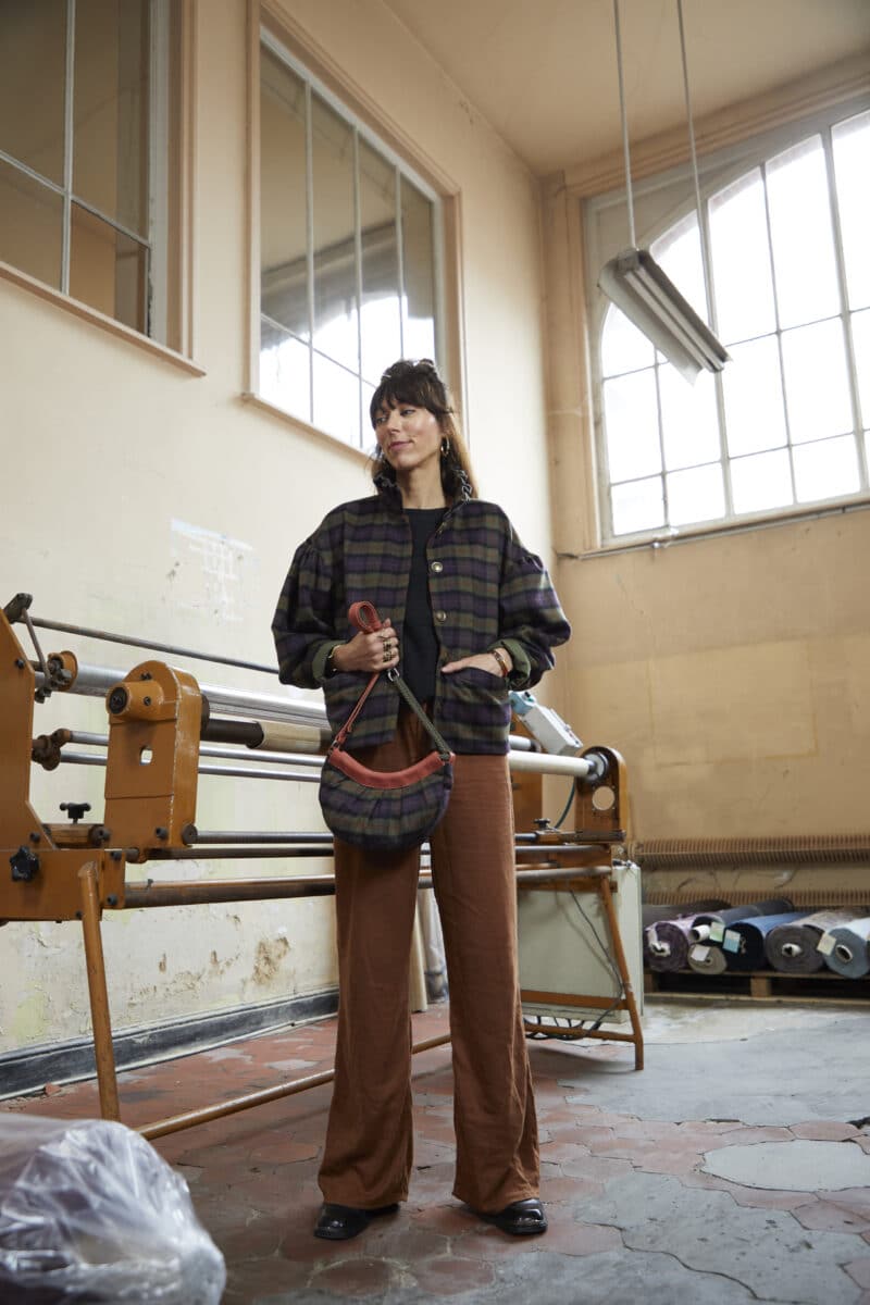 veste gisèle col froufrou tartan collab edition limitée julie meuriss