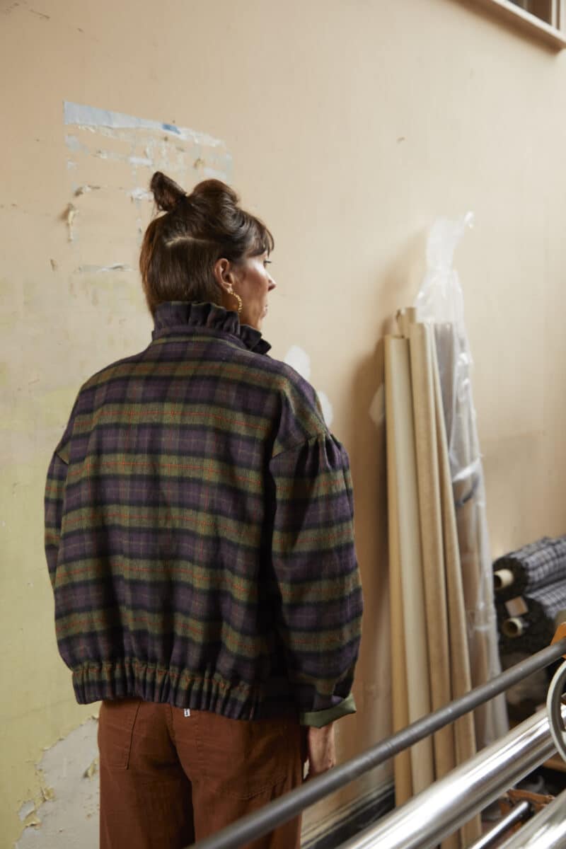 veste gisèle col froufrou tartan edition limitée julie meuriss