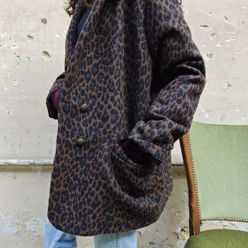 veste blazer suzane leopard chocolat