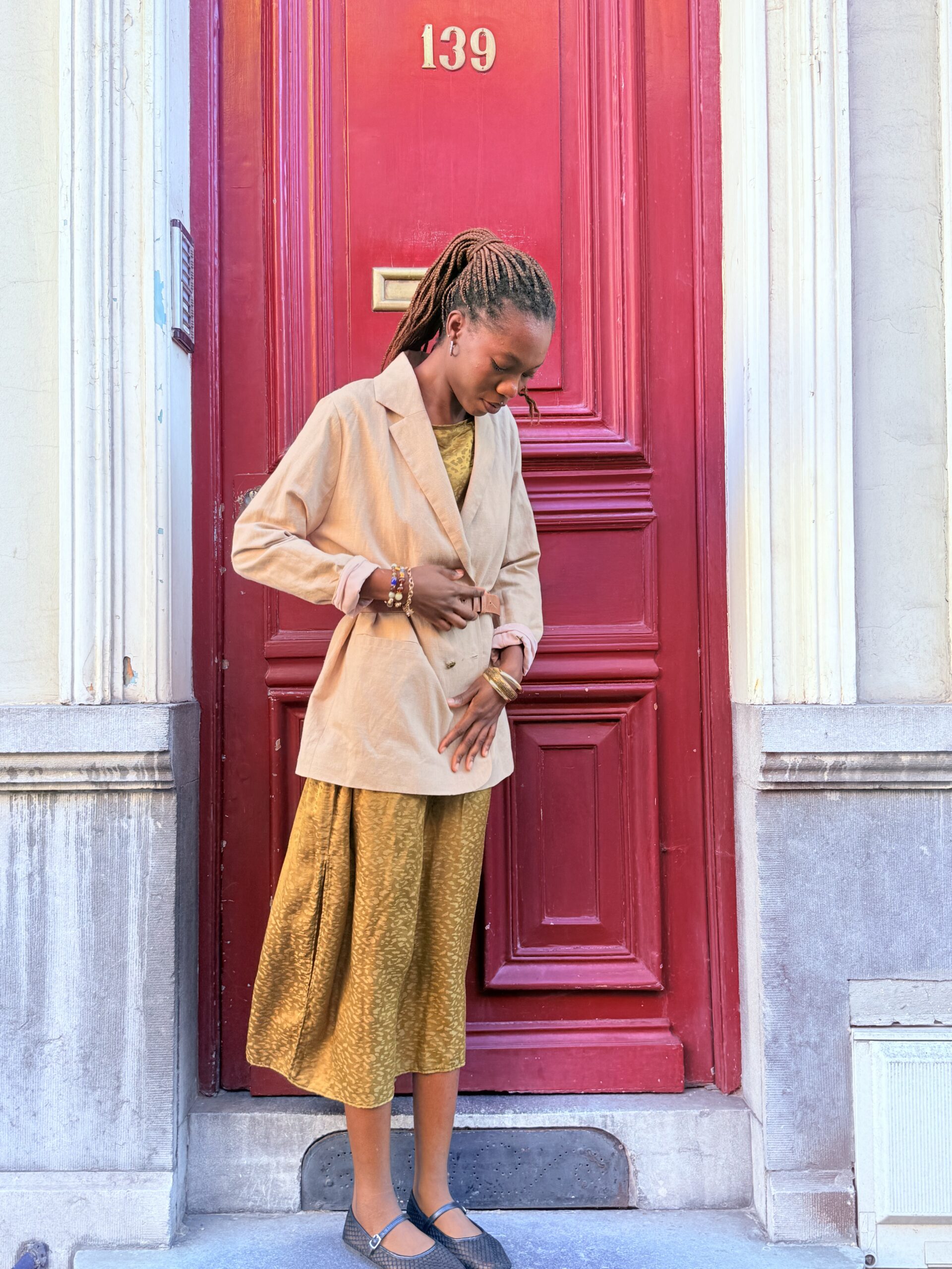blazer beige femme