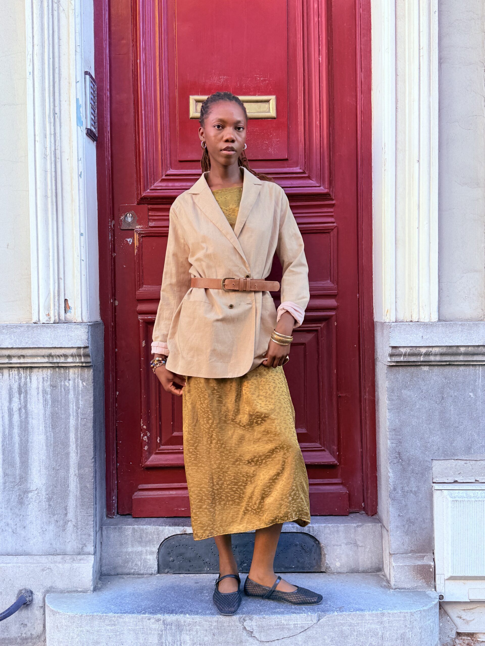 blazer beige femme
